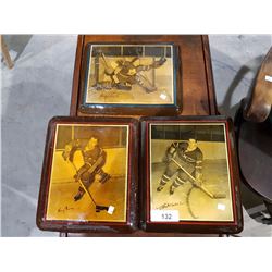 3 SIGNED HOCKEY WALL PLAQUES
