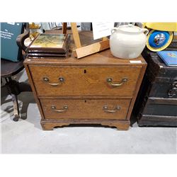 GEORGIAN OAK 2 DRAWER CHEST 27"H X 30" X 24"