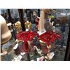 Image 1 : PAIR RUBY GLASS CANDLE HOLDERS