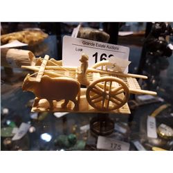 CARVED IVORY WAGON & OXEN
