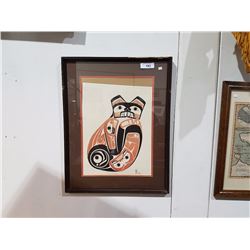 NATIVE PRINT SIGNED STAN GREEN 21" X 27"