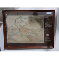 FRAMED MAP VANCOUVER 28" X 21"