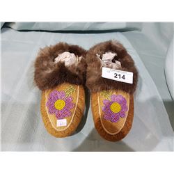 PAIR BEADED NATIVE MOCCASINS