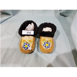 PAIR NATIVE BEADED MOCCASINS