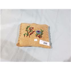 NATIVE BEADED LEATHER PURSE
