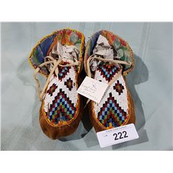 PAIR NATIVE BEADED MOCCASINS FROM SWEETGRASS RESERVE