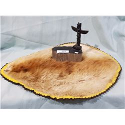 COMPOSITE TOTEM ON ARGELITE W/BEAVER PELT