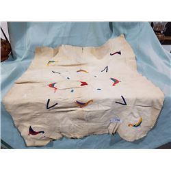 NATIVE EMBROIDERED LEATHER BLANKET