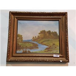 ORIGINAL OIL ON CANVAS SIGNED W. BARRETT 28" X 24"