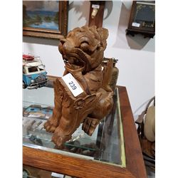 CARVED WOOD FOO DOG