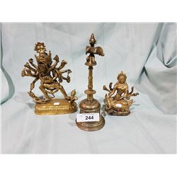 3 BRASS FIGURES