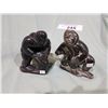 Image 1 : 2 SIGNED CARVED SOAPSTONE FIGURES