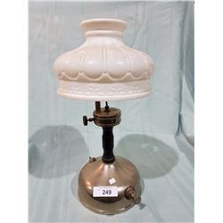 OIL LAMP W/MILK GLASS SHADE