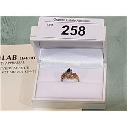 10KT SAPPHIRE & DIAMOND RING APPRAISED VALUE $700