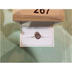 10kt AMETHYST & DIAMOND RING APPRAISED VALUE $400