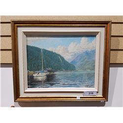 SIGNED GLYCEE PRINT 19" X 16" DEEP COVE AFTER THE RAIN