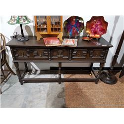 JACOBEAN OAK SIDEBOARD 60"W X 18"D
