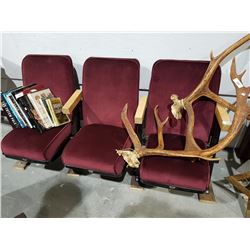 SET OF 3 THEATRE SEATS FROM LORD STANLEY THEATRE VANCOUVER 1940'S