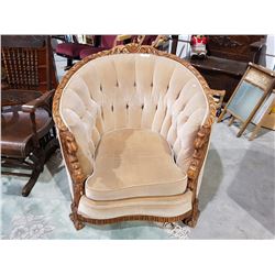 ART DECO LADIES CHAIR W/HIGHLY CARVED DETAIL