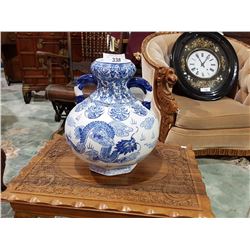 ASIAN PORCELAIN DOUBLE HANDLED VASE