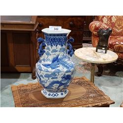 ASIAN PORCELAIN DOUBLE HANDLED VASE