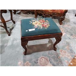 NEEDLEPOINT FOOTSTOOL