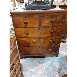 1860'S 5 DRAWER MAHOGANY DRESSER 45"H X 41"W X 20"D