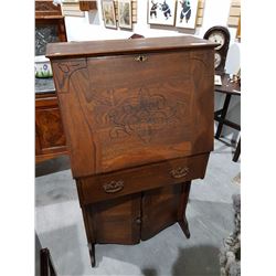 TURN OF THE CENTURY OAK DROP FRONT DESK