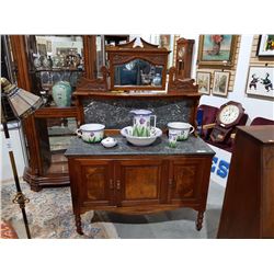 VICTORIAN SCOTTISH MARBLE TOP WASH STAND IN MINT CONDITION 28"D X 68"H X 48"W