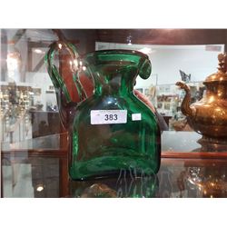 EMERALD ART GLASS PITCHER