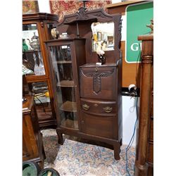 SIDE BY SIDE SECRETAIRE W/CURVED GLASS 75"H X 36"W X 12"D