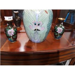 PAIR CLOISONNE VASES
