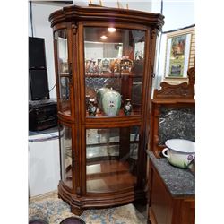 BOWFRONT DISPLAY CABINET 76"H X 44"W X 15"D