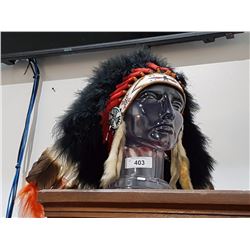 NATIVE HEADDRESS ON HEAD