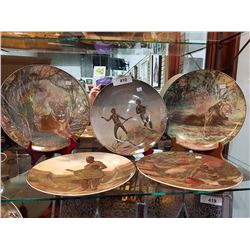 5 ROYAL DOULTON AFRICAN SERIES COLLECTOR PLATES W/STANDS