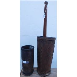 2 New Britain Mortars w/Helm COA