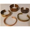 Image 1 : 5 Copper & Brass Bracelets