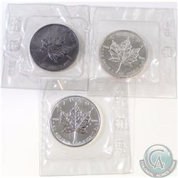 RCM Issue: 3x 1989 Canada 1oz .9999 Fine Silver Maple Leaf Coins (TAX Exempt) 3pcs - toned