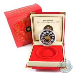 RCM Issue: 2009 Canada $15 Year of the Ox Lunar Sterling Silver & Gold Plated Cameo Coin (Outer slee
