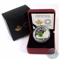 RCM Issue: 2015 Canada $20 1oz Fine Silver Coin with Jade Insert – Canadian Icons: Polar Bear (TAX E