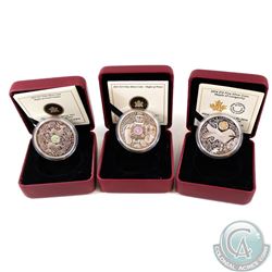 RCM Lot: 2012 Canada $15 Maple of Good Fortune, 2013 $15 Maple of Peace & 2014 Maple of Longevity Fi