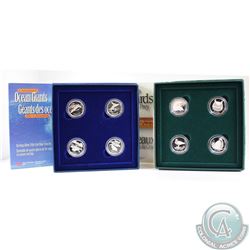 RCM Issue: 1998 Canada's Ocean Giants & 2000 Canada's Birds of Prey 4-Coin Sterling Silver Proof Set