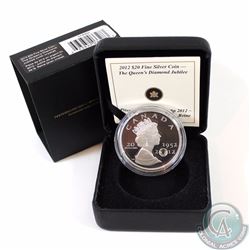 RCM Issue: 2012 Canada $20 The Queen's Diamond Jubilee with Crystal Fine Silver Coin (Capsule lightl
