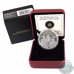 RCM Issue: 2012 Canada $20 The Queen's Visit to Canada RCMP Fine Silver Coin (Outer sleeve lightly w