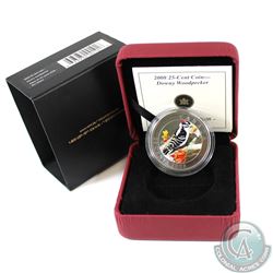 RCM Issue: 2008 Canada 25-cent Downy Woodpecker (Coin and capsule lightly scratched & sleeve lightly