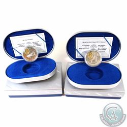 RCM Issue: 2x 1995 Canada Aviation Series Sterling Silver & Gold Plated Coins in Original Packaging.