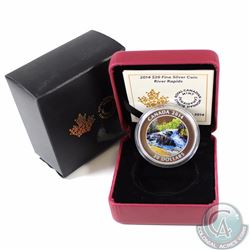 RCM Issue: 2014 Canada $20 River Rapids Fine Silver Coin (Outer sleeve is damaged & capsule lightly 