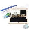 Image 1 : RCM Issue: 2010 Canada $5 Vancouver Olympic Gold Plated Fine Silver 3-Coin Set (Small spot on obvers
