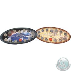 RCM Lot: 1999 & 2000 Nestle Official RCM Commemorative Oval Shaped display holder with Coins and Tok