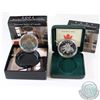 Image 1 : RCM Lot: 2x 2001 Canada Cased Proof & Brilliant Uncirculated Silver Dollars Commemorating the 50th A